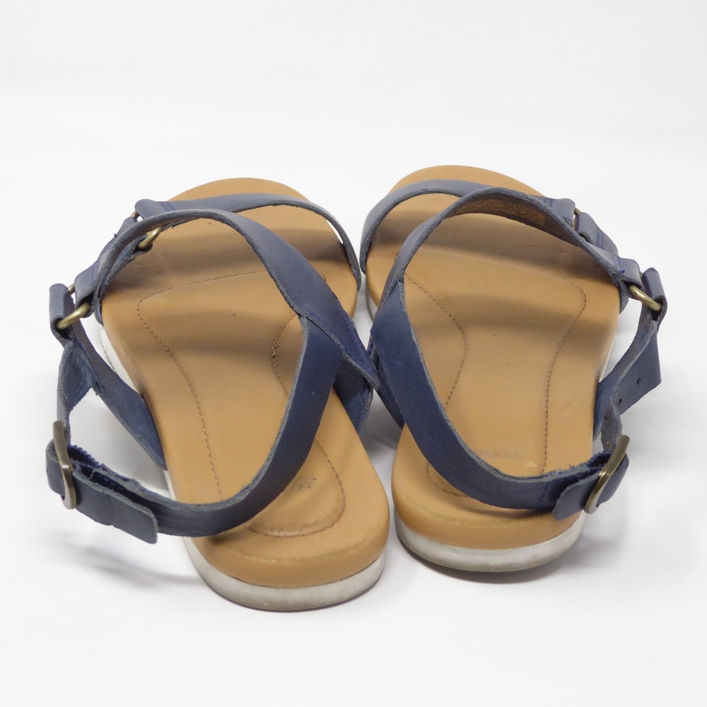 Teva Avalina Women Sandals Blue Leather Ankle Strap Flat 6 - Picture 5 of 8